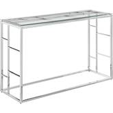 47" Sofa Table in Glass & Polished Steel